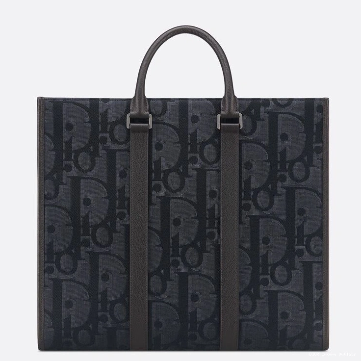 Cheap Maxi Motif Canvas Dior East-West Black Oblique Tote 0809 Luxury